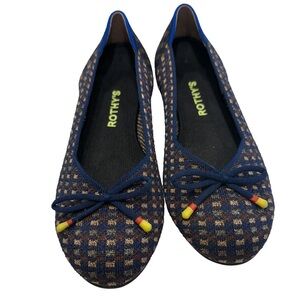 Rothy's The Bow Flat Metallic Slip On Ballet Flats Shoes Womens US 8 EUC